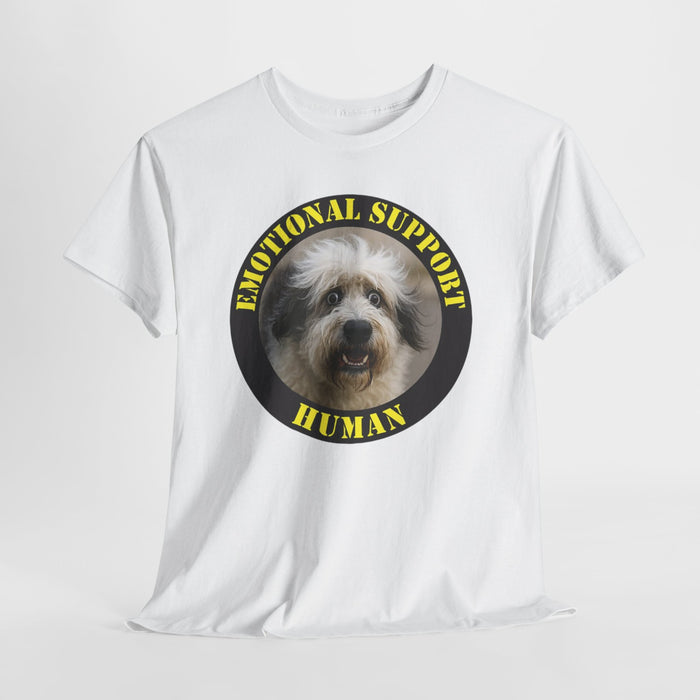 Emotional Support Human Tee — Funny Dog Photo Graphic T-Shirt
