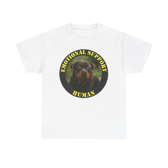 Emotional Support Human T-Shirt – Rottweiler Rescue Pet Lover Tee