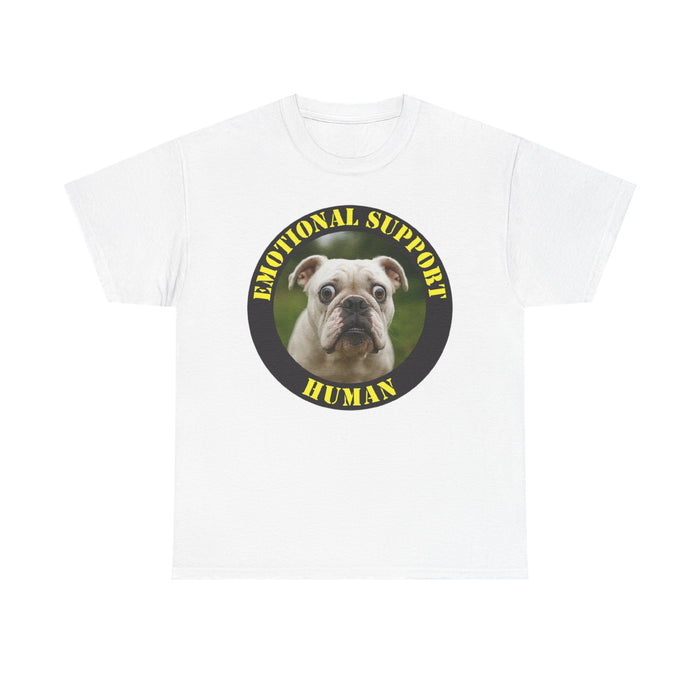 Emotional Support Human T‑Shirt — Cute Bulldog Therapy Tee