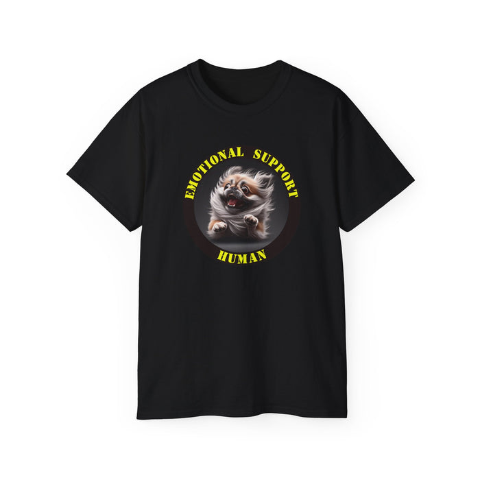 Emotional Support Human Tee - Unisex Cotton Shirt, Funny Dog Lover Gift, Pet Parent Apparel, Quirky Graphic Tee, Supportive Humor Wear