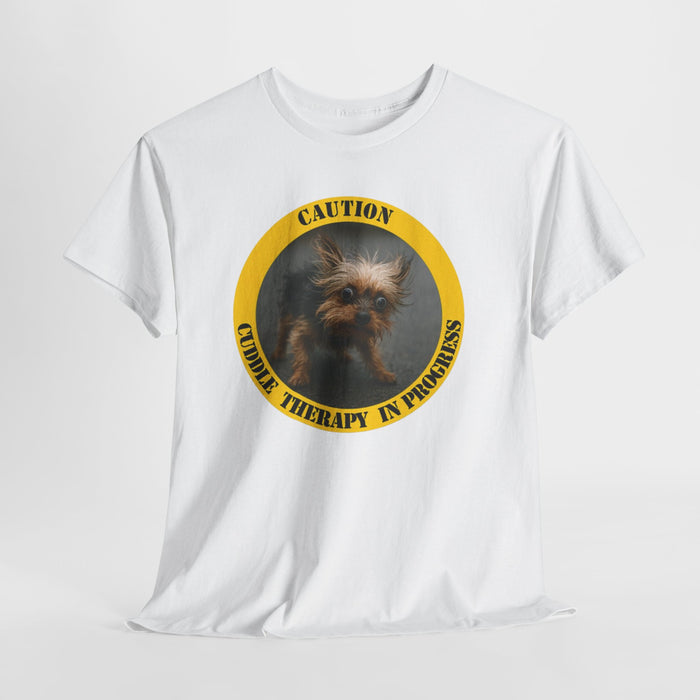 T‑Shirt — "Caution: Cuddle Therapy in Progress" Dog Graphic Tee
