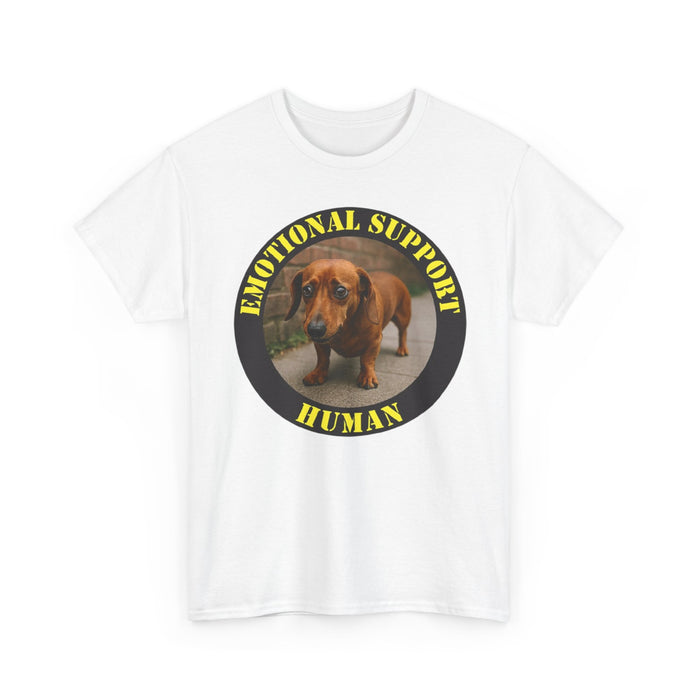 Emotional Support Human T-Shirt — Cute Dachshund Rescue Tee