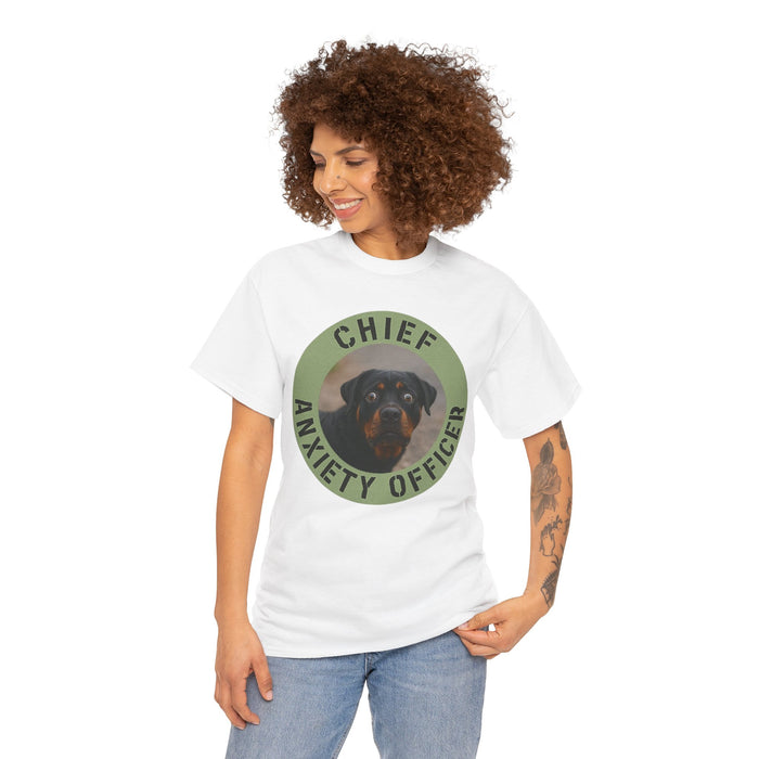 Chief Anxiety Officer Dog T-Shirt — Funny Rottweiler Pet Tee