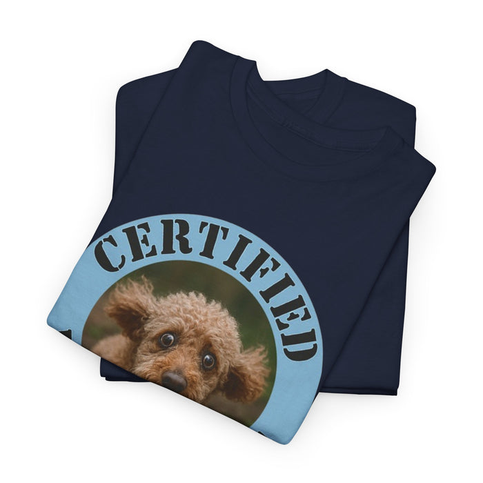 Certified Velcro Dog Tee — Funny Dog Face Graphic T-Shirt