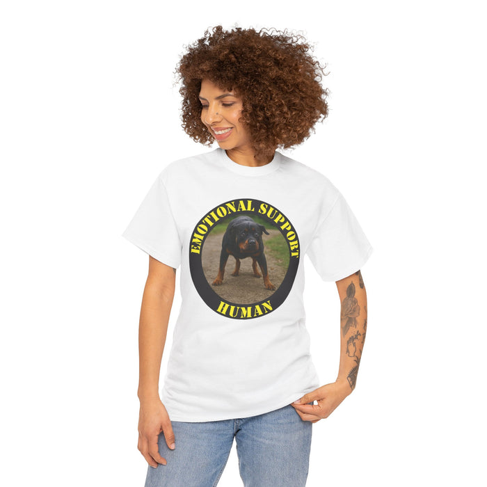 Emotional Support Human T-Shirt – Funny Rottweiler Dog Tee