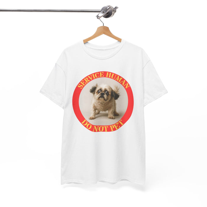 Service Human Do Not Pet T-Shirt — Funny Pug Service Dog Parody Tee