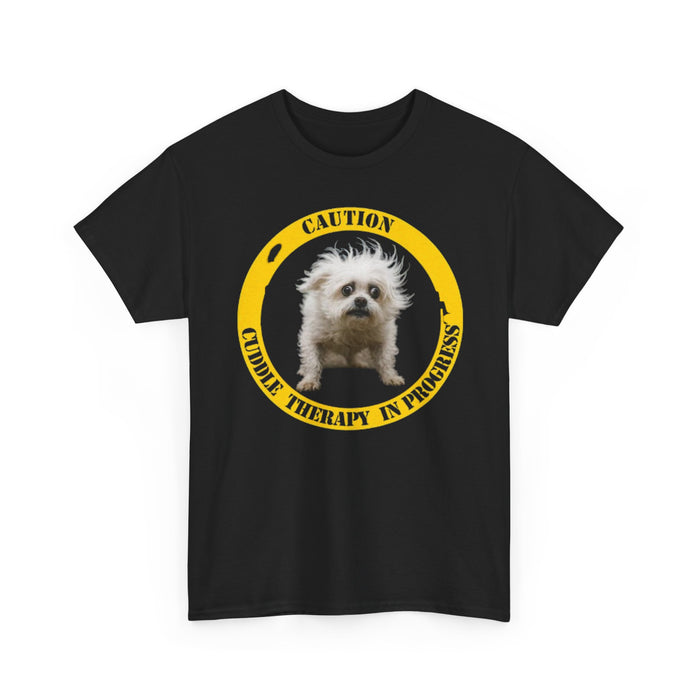 Dog Therapy T-Shirt — "Caution: Creative Therapy in Progress" Funny Pet Lover Tee