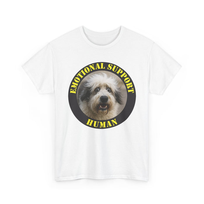 Emotional Support Human Tee — Funny Dog Photo Graphic T-Shirt
