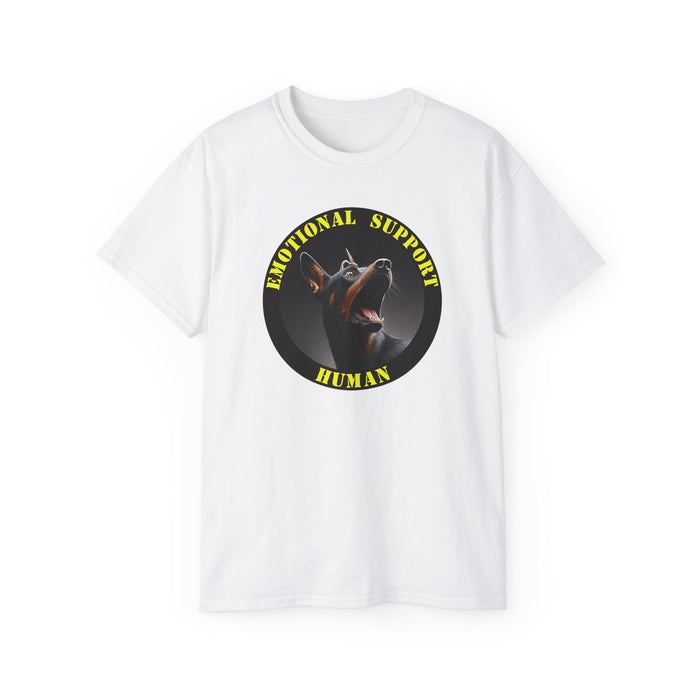 Emotional Support Human Tee - Unisex Cotton Shirt, Funny Dog Lover Gift, Pet Parent Apparel, Quirky Graphic Tee, Supportive Humor Wear