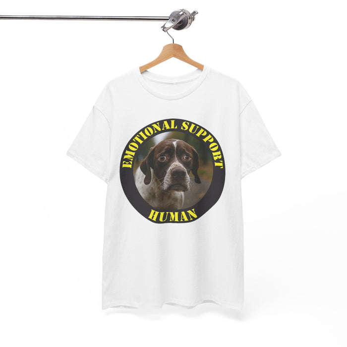 Emotional Support Human T-Shirt — Funny Dog Photo Tee for Dog Lovers