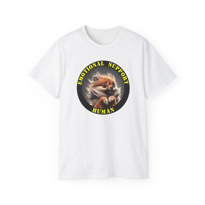 Emotional Support Human Tee - Unisex Cotton Shirt, Funny Dog Lover Gift, Pet Parent Apparel, Quirky Graphic Tee, Supportive Humor Wear