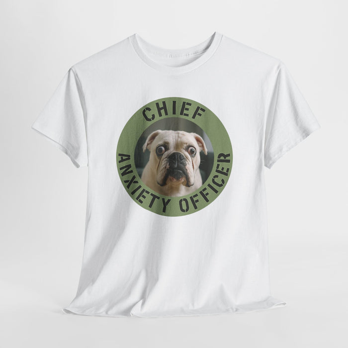 Chief Anxiety Officer T-Shirt – Funny Bulldog Pet Lover Tee