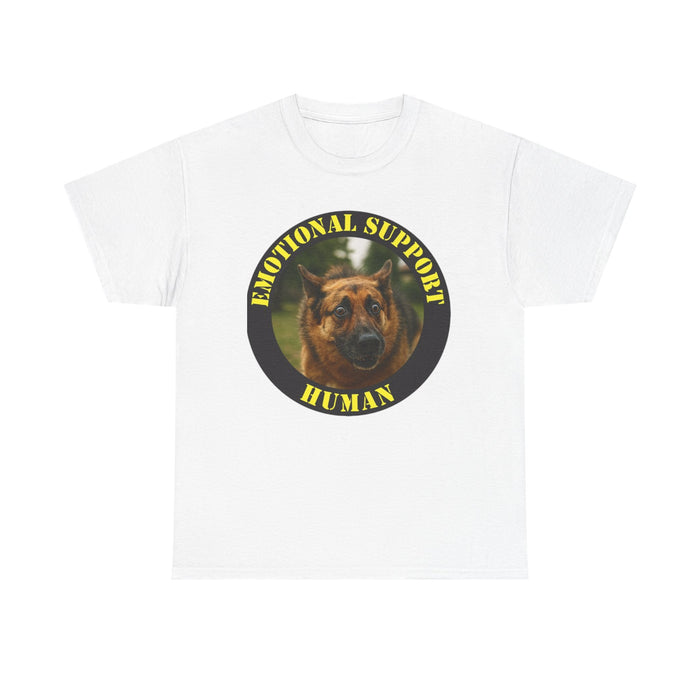 Emotional Support Human T‑Shirt — German Shepherd Badge Tee