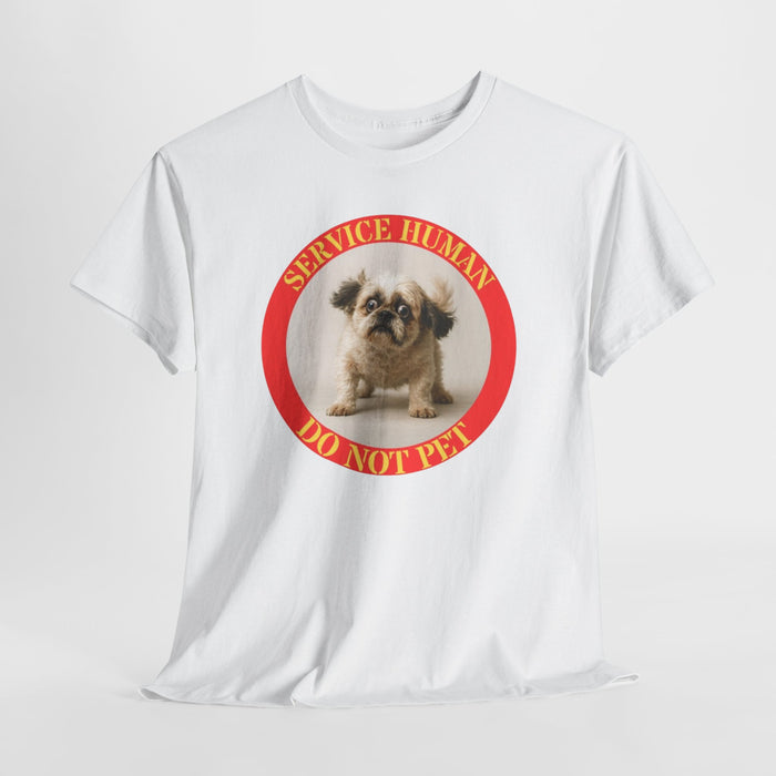Service Human Do Not Pet T-Shirt — Funny Pug Service Dog Parody Tee