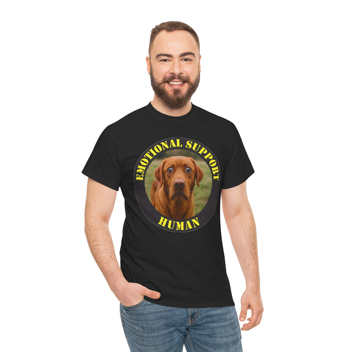 Emotional Support Human Tee – Funny Dog Photo Graphic T-Shirt
