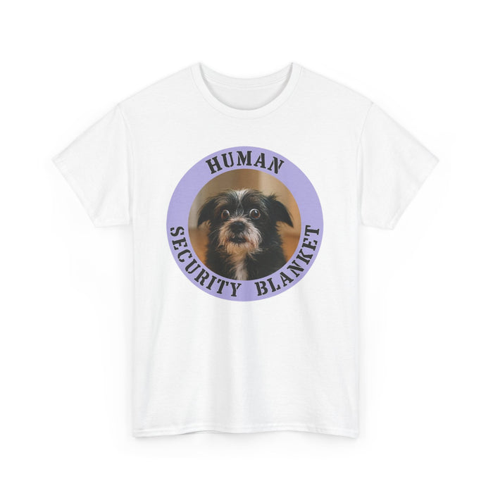 Human Security Blanket Tee — Cute Rescue Dog Graphic T-Shirt
