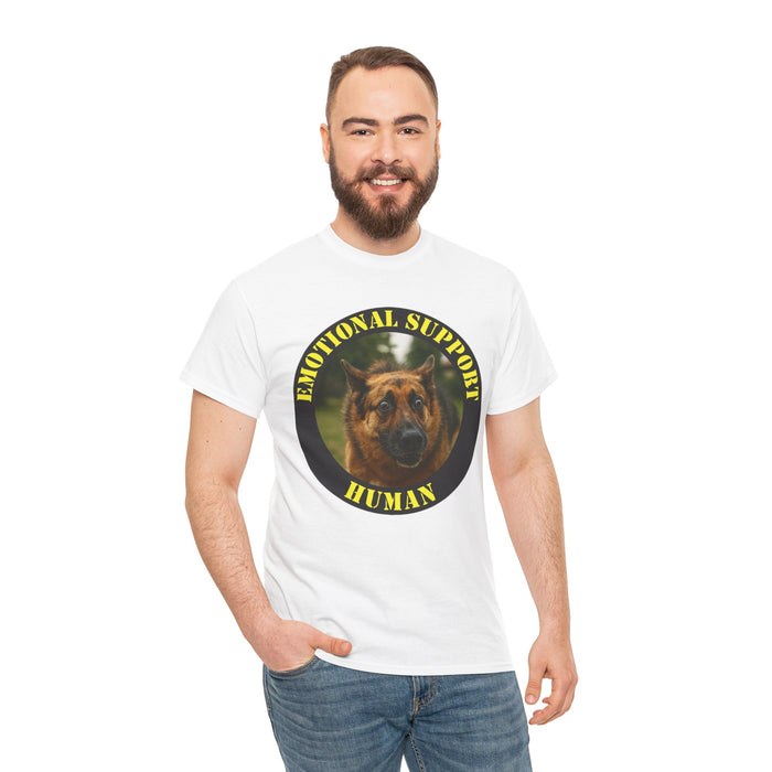 Emotional Support Human T‑Shirt — German Shepherd Badge Tee