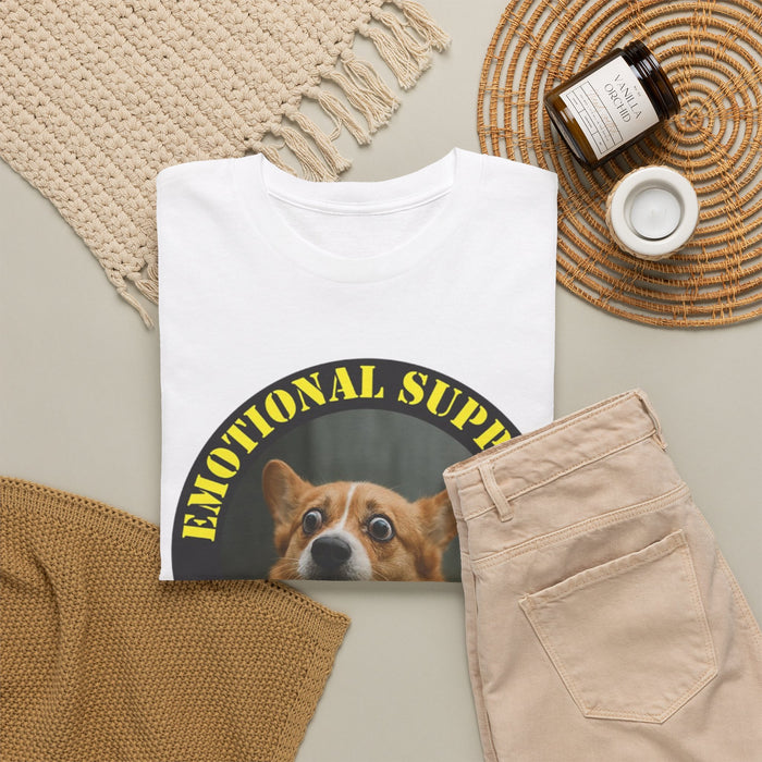 Emotional Support Human Tee — Funny Corgi Pet Lover T-Shirt