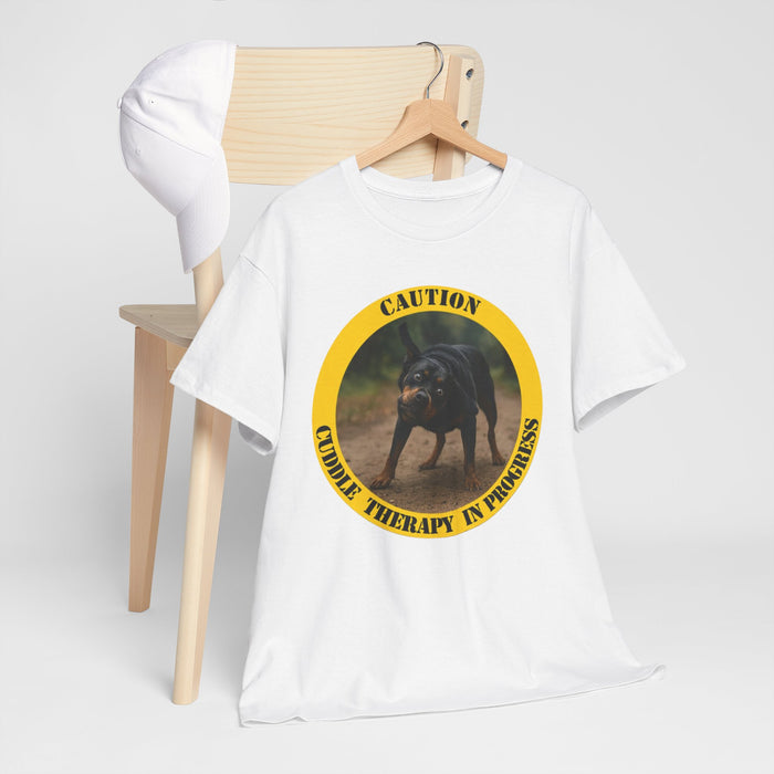 Caution: Canine Therapy In Progress T-Shirt — Dog Lover Tee