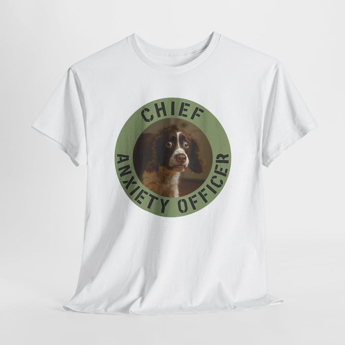 Chief Anxiety Officer Tee — Cute Dog Graphic T‑Shirt