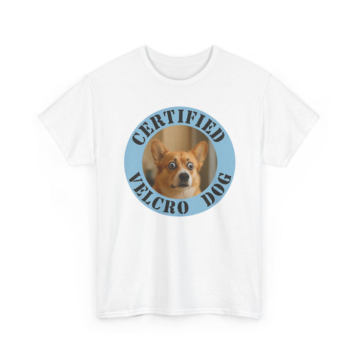 Certified Velcro Dog T‑Shirt — Cute Corgi Face Graphic Tee