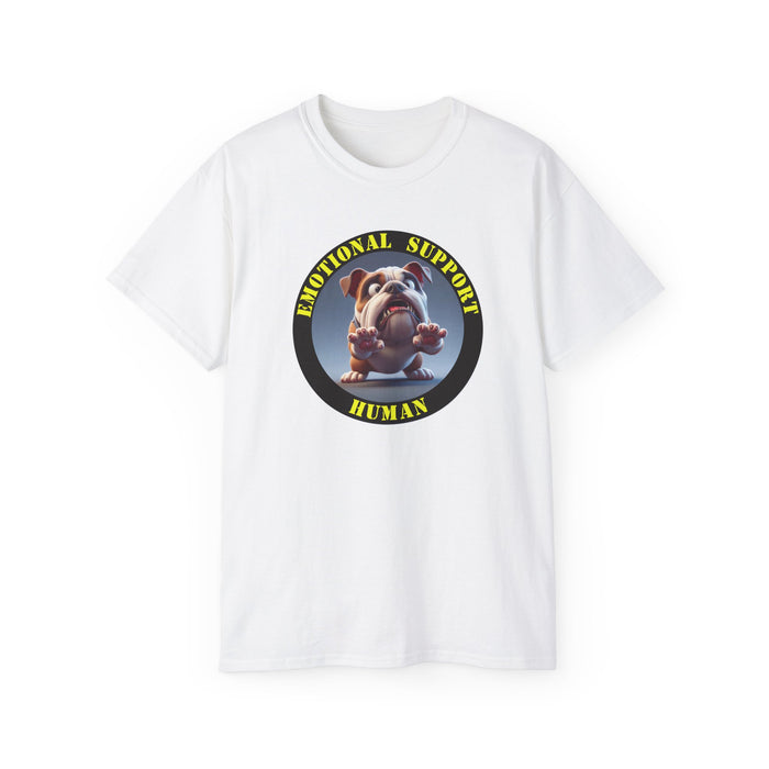 Emotional Support Human Tee - Unisex Cotton Shirt, Funny Dog Lover Gift, Pet Parent Apparel, Quirky Graphic Tee, Supportive Humor Wear