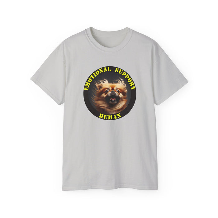 Emotional Support Human Tee - Unisex Cotton Shirt, Funny Dog Lover Gift, Pet Parent Apparel, Quirky Graphic Tee, Supportive Humor Wear