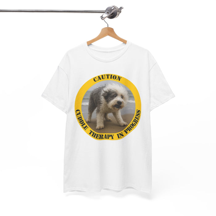T-Shirt — “Caution: Canine Therapy in Progress” Dog Rescue Pet Lover Tee
