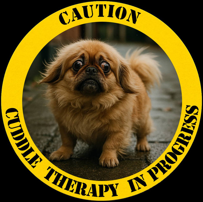 Caution: Cuddle Therapy In Progress T-Shirt — Cute Pekingese Dog Tee