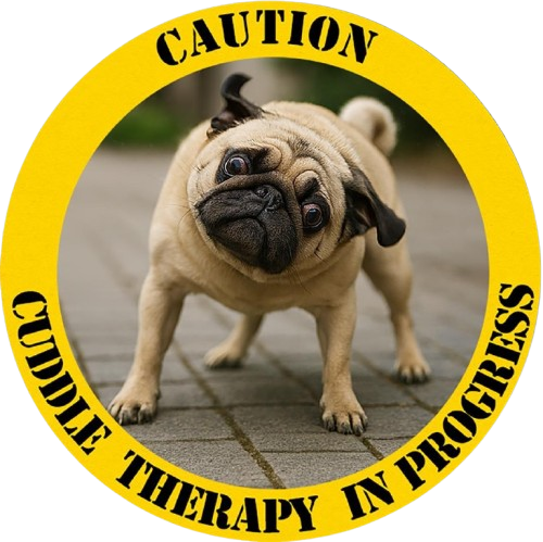 T-Shirt — "Caution: Cuddle Therapy in Progress" Pug Dog Tee