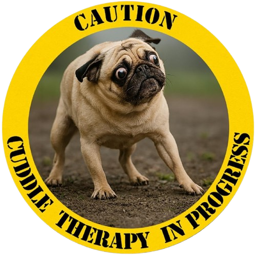 T-Shirt — "Caution: Cuddle Therapy in Progress" Pug Tee