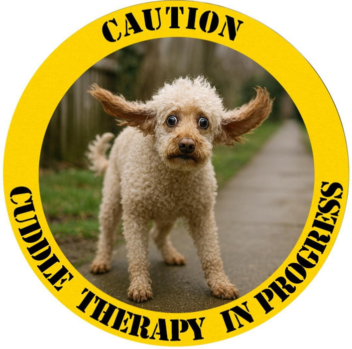 T‑Shirt — "Caution: Cuddie Therapy in Progress" Cute Dog Therapy Tee