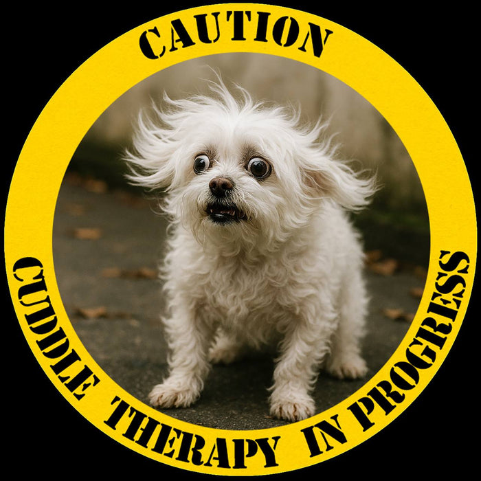 Caution: Cuddle Therapy in Progress – Dog Photo T-Shirt