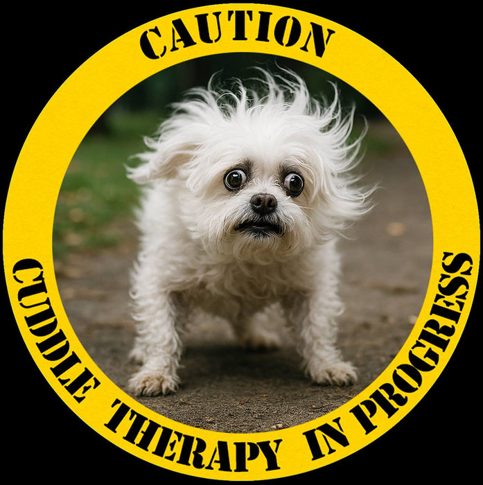 Dog Therapy T-Shirt — "Caution: Creative Therapy in Progress" Funny Pet Lover Tee