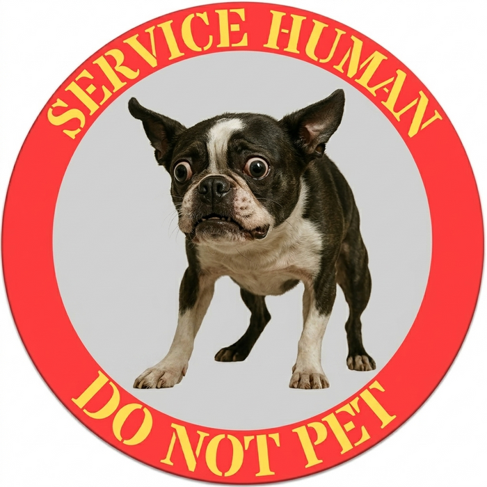 Do Not Pet Service Dog T‑Shirt — Funny Boston Terrier Service Human Tee