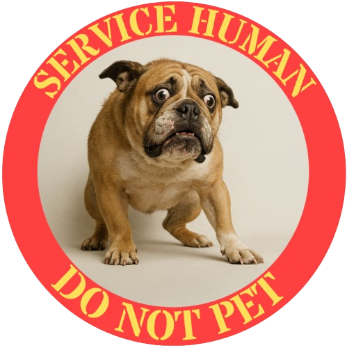 Service Human “Do Not Pet” T-Shirt – Funny Bulldog Service Dog Tee