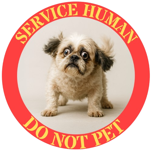 Service Human Do Not Pet T-Shirt — Funny Pug Service Dog Parody Tee