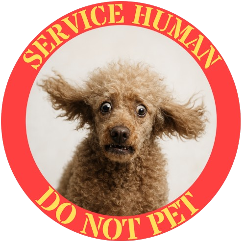 Service Human Do Not Pet T-Shirt — Funny Service Dog Tee with Poodle Photo