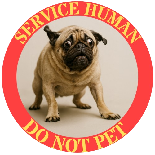 Service Human Do Not Pet T-Shirt — Funny Pug Pet Lover Tee