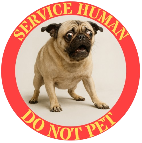 Service Human Do Not Pet T-Shirt — Funny Pug Service Animal Tee