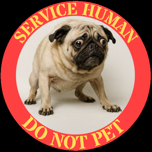 Service Human “Do Not Pet” Tee — Funny Pug Graphic T-Shirt