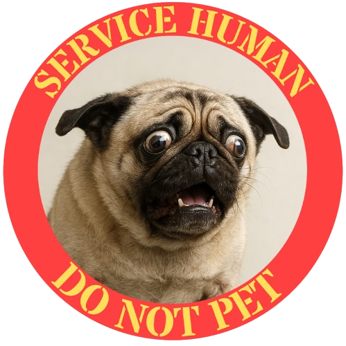 Service Human Do Not Pet T-Shirt — Funny Pug Graphic Tee for Dog Lovers