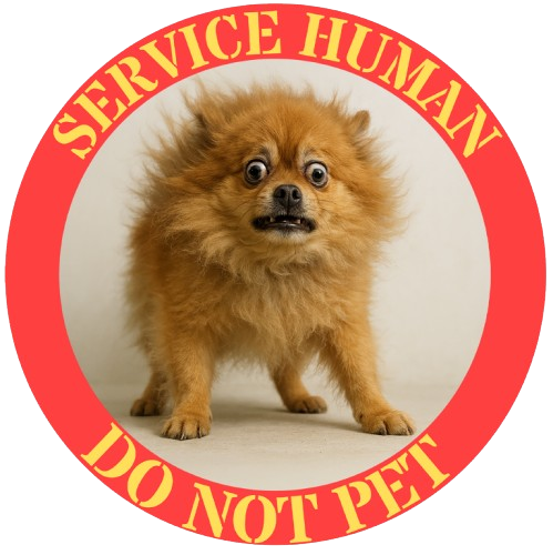 Service Human Do Not Pet T‑Shirt — Funny Pomeranian Service Dog Humor Tee