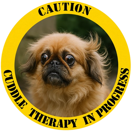 Caution: Cuddle Therapy in Progress T‑Shirt — Cute Pekingese Dog Tee