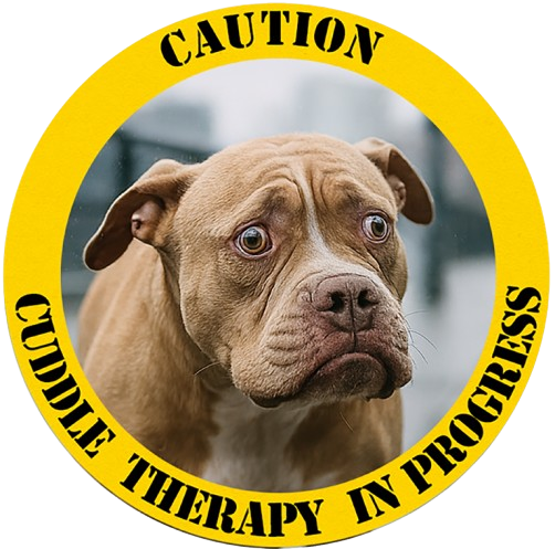 Dog Cuddle Therapy Tee — "Caution: Cuddle Therapy in Progress"