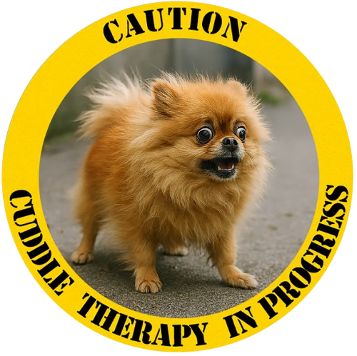 Pomeranian Caution 'Cuddle Therapy in Progress' T-Shirt