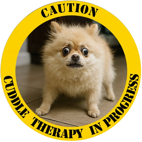 Pomeranian Caution 'Cuddle Therapy in Progress' T-Shirt