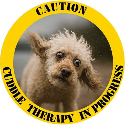 Dog Therapy T-Shirt — "Caution: Canine Therapy in Progress" Cute Rescue Dog Tee