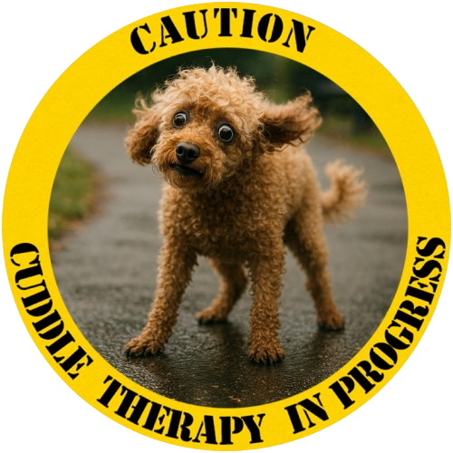 Caution: Cuddle Therapy In Progress T‑Shirt — Cute Puppy Graphic Tee