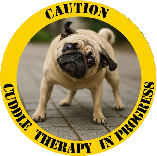 Pug Caution 'Cuddle Therapy in Progress' T-Shirt